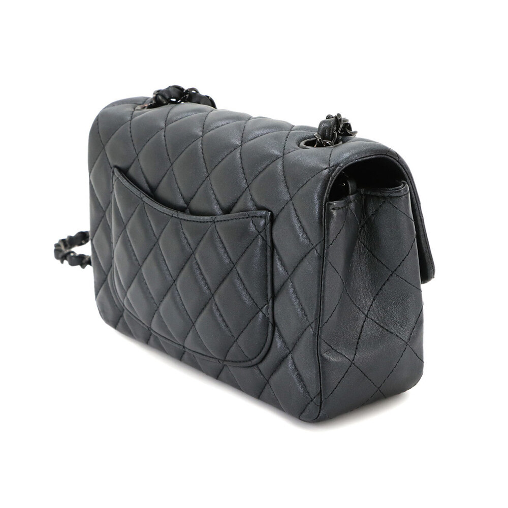 Chanel Mini Matelasse 20 Chain Shoulder Handbag, Leather, Gray, A69900, Black... - Picture 3 of 10